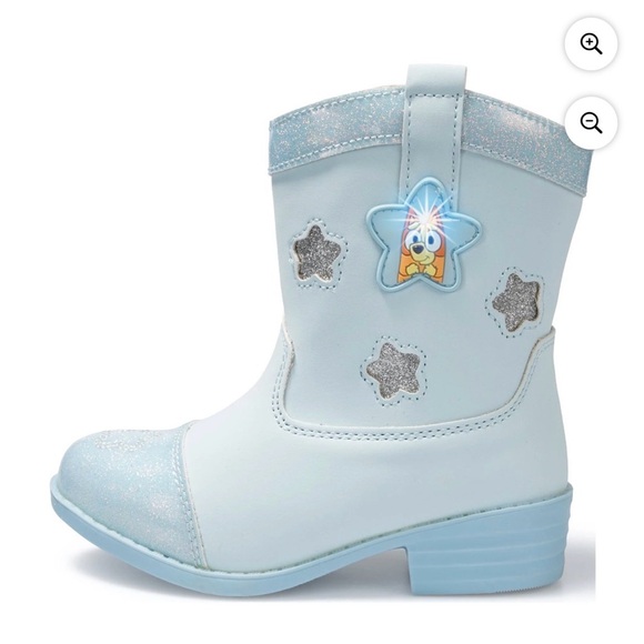 Bluey Light Blue Glitter Star Light Up Cowgirl Toddler Boots - Picture 3 of 5